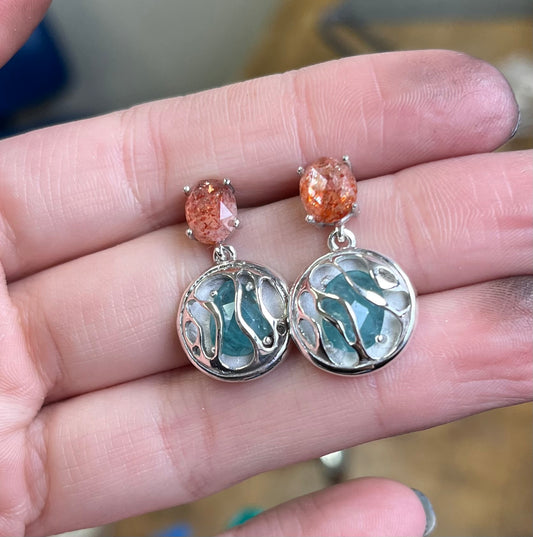 Sunstone Drop Earrings