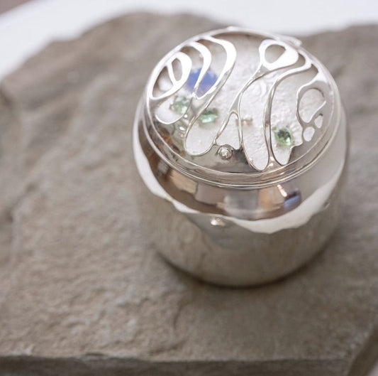 Hinged Silver Container